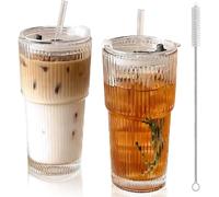 Set 2 Gobelets 600ml avec Pailles et Couvercles Étanches