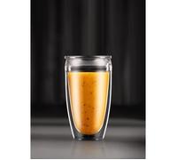 Bodum PAVINA TO GO Set 2 gobelets double paroi plastique, avec couvercle hermétique, 40 cl