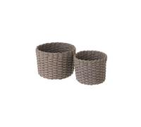 Set 2 panières grises en fibre de papier tressée
