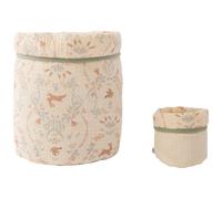 Set 2 paniers de rangement jardin enchanté et ivoire et vert de gris