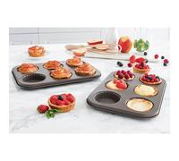 Set 2 plaques de 6 tartelettes acier revêtu Mathon