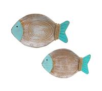 Set 2 Plateaux Vide-Poches Poissons, Collection Bord de mer, Longueur 24,5 cm (Grand)