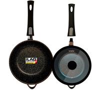 Briebe Set de poêles à induction MGK19S – 2 pièces, poignées amovibles, profondeur 24/28 cm, noir