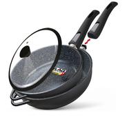 Set 2 Sauteuse Induction Manche Amovible, Poêles 24/ 28cm Antiadhesive Couvercle MGK19S Bri