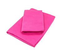Set 2 serviettes 140x70 + 90x50 microfibre serviette fitness yoga sport voyage gym super absorbant, léger, compact (Rose)