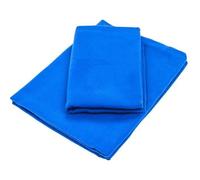Set 2 serviettes 140x70 cm + 90x50 cm microfibre serviette fitness yoga sport voyage gym super absorbant, léger, compact, (Bleu)
