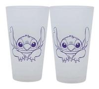 Disney Verres Stitch - Ensemble 2 verres 490 ml en cristal mat, décor givré, coffret transparent
