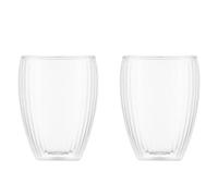 Set 2 Verres Bodum - Pavina Double Paroi, Striés, 32 Cl, Transparent