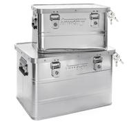 Set 2x Boîte en aluminium avec couvercle Argent Set 30 + 65 L trucky