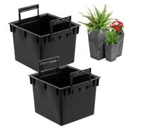Set 2x Insert Carré Noir 44 L Avec Cache-Pot Prosperplast H 75 Cm Multicolore