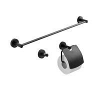 SET 3 ACCESSOIRES DE SALLE DE BAIN NOIR MAT NECESSARY