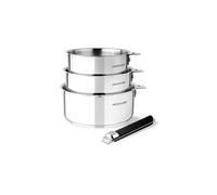 Arthur Martin - Batterie De Cuisine 3 Casseroles Poignee Amovible