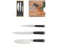 Set 3 Couteaux Type Japonais Avec Coffret En Bois En Acier Inoxydable