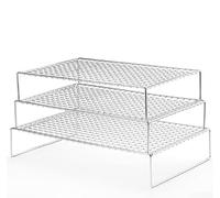 Set 3 Grilles Refroidissement Four Anti-Rouille Set 3 Grilles | Acier inoxydable pour premium, structure 3 niveaux, résistance haute température, anti-rouille, durée de vie longue