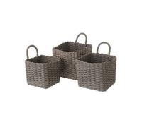Set 3 panières en fibre de papier tressée