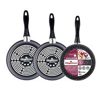 Set 3 Poêles à frire 24-26-28cm, Induction, PIERRE Non Adhérente sans PFOA Gransasso Magefe