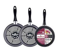 Set 3 Poêles À Frire 24-26-28cm, Induction, Pierre Non Adhérente Sans Pfoa, , Gris, Magefesa, Gransasso