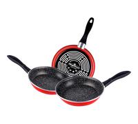 Magefesa Set 3 poêles à frire K2 – Induction, pierre antiadhésive sans PFOA – 24/26/28 cm rouge