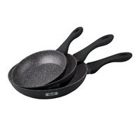 Set 3 Poêles Pierre HAUSSMANN HÉRITAGE 20/24/28 cm - Induction - Revêtement Antiadhésif Haute Qualité sans PFOA