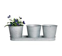 Set 3 pots de fleur en zinc