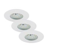 Set 3 Spots BRILONER encastrables LED Fixe PVC/Blanc