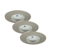 Set 3 Spots BRILONER encastrables LED Fixe PVC/Nickel Mat