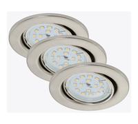 Set 3 Spots BRILONER encastrables LED Ronds Orientables Nickel Mat