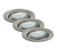 Set 3 Spots Encastrable LED BRILONER GU10 3W 250lm Nickel