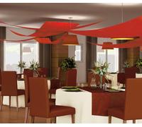 Set 3 tentures de plafond Voile triangle, ROUGE