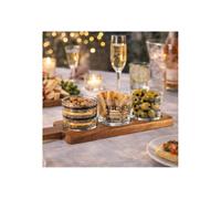 Set 3 verres dur plateau en bois