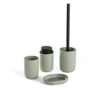 Set 4 Access, SDB, Gobelet, Distributeur Savon, Brosse WC Green, 12,7x7,3 cm