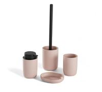 Set 4 Access, SDB, Gobelet, Distributeur Savon, Brosse WC Pink, 12,7x7,3 cm