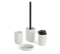 Set 4 Access, SDB, Gobelet, Distributeur Savon, Brosse WC White, 12,7x7,3 cm