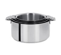 Set 4 casseroles inox Mutine sans manche 14, 16, 18 et 20 cm Cristel