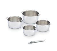 Set 4 casseroles inox Select 14, 16, 18 et 20 cm avec poignée amovible grise Beka