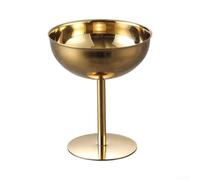 Set 4 Coupes à Glace 200ml pour Fêtes(Gold) | Finition métallique , design pied élégant, esthétique table, réflexif, rehausse décoration