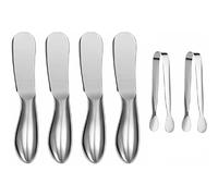Set 4 couteaux à beurre + 2 pinces en acier inoxydable