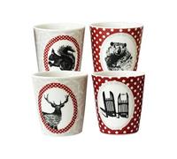 Set 4 gobelets Porcelaine Expresso Les animaux