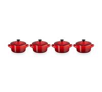 Set 4 mini-cocottes céramique 10 cm Cerise Le Creuset