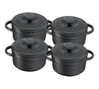 Tefal Set de 4 ramequins en fonte Stone Gagnaire Heritage ronds 10 cm 0,3 l