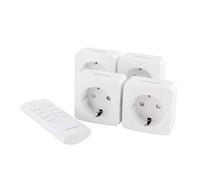 Chacon 'Äì Lot de 4 mini-prises avec interrupteur et télécommande 4 canaux