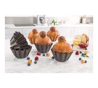 Set 4 moules briochettes acier revêtu 13 cm Mathon