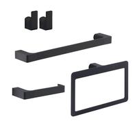 SET 4 PCS ACCESSOIRES MURAUX SALLE DE BAIN NOIR MAT GIACINTO