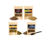 Set 4x1kg Granulés Bois Fumoir - Cerisier N°8 Pommier N°9 Aulne N°11 Prunier N°12 Arôme Naturel