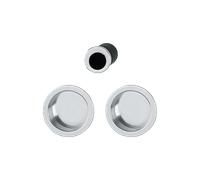 Set 5 aluminium pour porte coulissante 4920 F249 ronde aspect chromé brillant, aveugle sans gâche, cuvette + doigt - HOPPE - 3947857