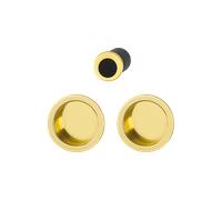 Set 5 aluminium pour porte coulissante 4920 F271 ronde aspect doré brillant, aveugle sans gâche, cuvette + doigt - HOPPE - 3947831