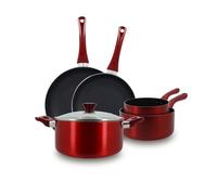 Set 5 pieces cerise en aluminium compatible induction
