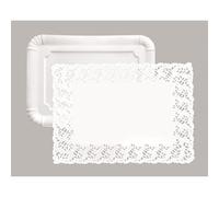 Set 5 Plats Blancs 34x26 Cm+5 Napperons 30x39cm