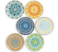 Set 6 Assiettes Plates Céramique Colorée Multifonction 20,3 cm