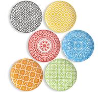 Set 6 Assiettes Plates en Céramique Colorée 20,3 cm